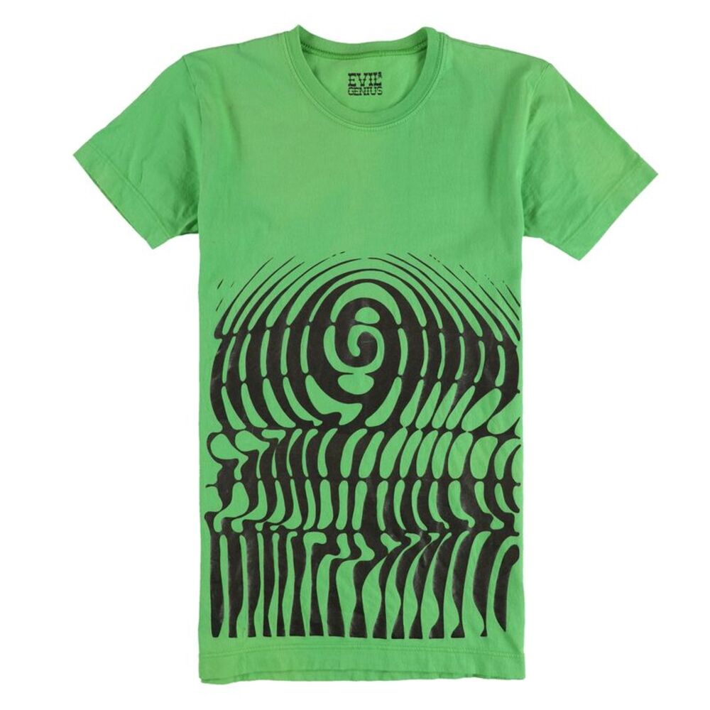 Evil Genius Womens Spiral Graphic T-Shirt, Green, S, DM